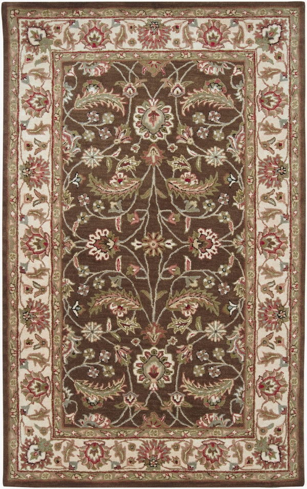 Livabliss Caesar Hand Tufted Wool Area Rug Traditional Pattern for Living Room or Dining Dark Brown, Pal 12' x 15' CAE1003-1215
