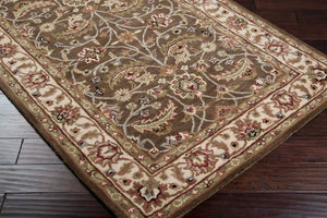 Livabliss Caesar Hand Tufted Wool Area Rug Traditional Pattern for Living Room or Dining Dark Brown, Pal 9'9" x 9'9" Round CAE1003-99RD