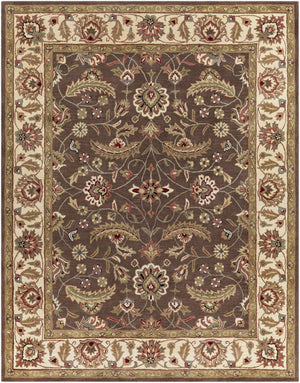 Livabliss Caesar Hand Tufted Wool Area Rug Traditional Pattern for Living Room or Dining Dark Brown, Pal 7'6" x 9'6" CAE1003-7696
