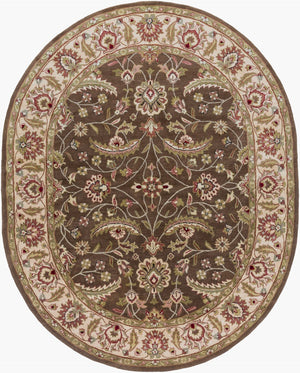 Livabliss Caesar Hand Tufted Wool Area Rug Traditional Pattern for Living Room or Dining Dark Brown, Pal 8' x 10' CAE1003-810OV