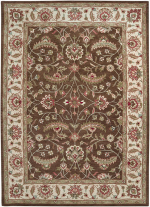 Livabliss Caesar Hand Tufted Wool Area Rug Traditional Pattern for Living Room or Dining Dark Brown, Pal 8' x 11' CAE1003-811