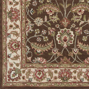Livabliss Caesar Hand Tufted Wool Area Rug Traditional Pattern for Living Room or Dining Dark Brown, Pal 9'9" x 9'9" Round CAE1003-99RD