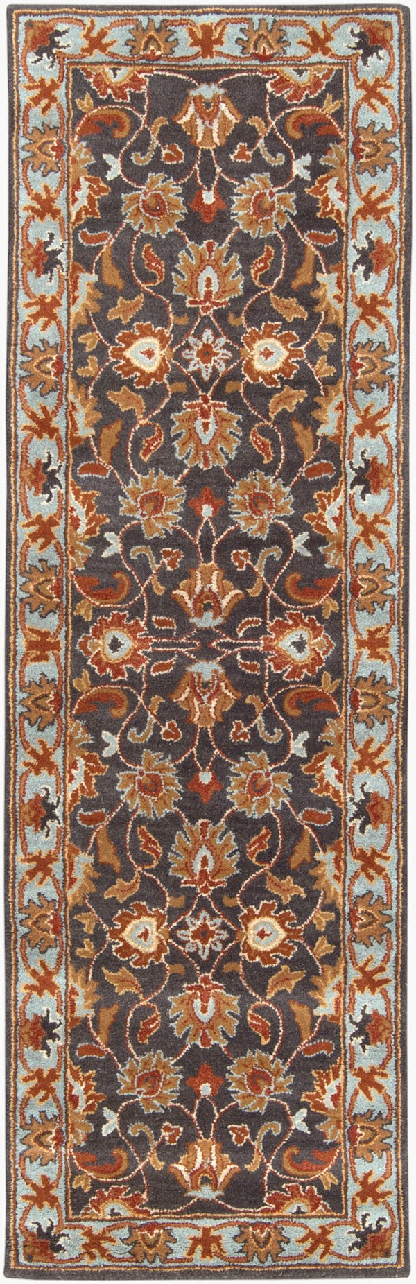 Livabliss Caesar Hand Tufted Wool Area Rug Updated Traditional Pattern for Living and Dining Rooms Charcoal, Slate 2'6" x 8' CAE1004-268