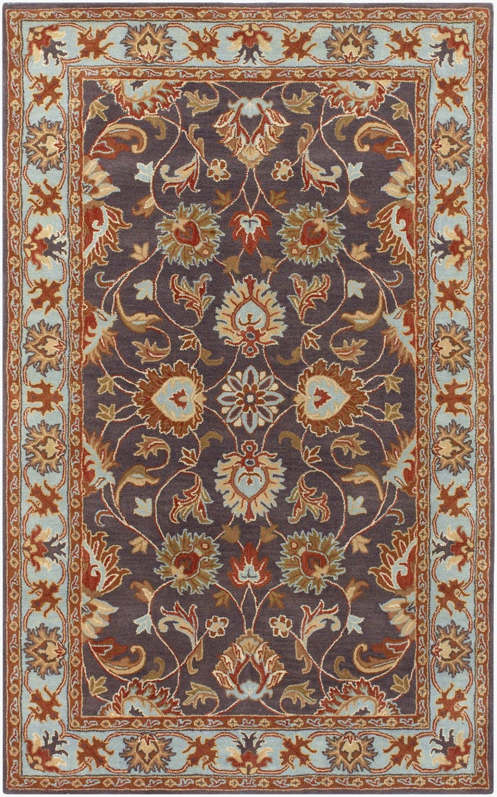 Livabliss Caesar Hand Tufted Wool Area Rug Updated Traditional Pattern for Living and Dining Rooms Charcoal, Slate 6' x 9' Rectangle CAE1004-69