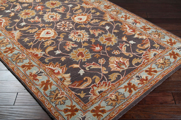 Livabliss Caesar Hand Tufted Wool Area Rug Updated Traditional Pattern for Living and Dining Rooms Charcoal, Slate 6' x 9' Rectangle CAE1004-69