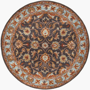 Livabliss Caesar Hand Tufted Wool Area Rug Updated Traditional Pattern for Living and Dining Rooms Charcoal, Slate 4' x 4' Round CAE1004-4RD