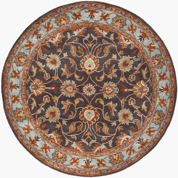 Livabliss Caesar Hand Tufted Wool Area Rug Updated Traditional Pattern for Living and Dining Rooms Charcoal, Slate 4' x 4' Round CAE1004-4RD