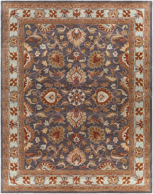 Livabliss Caesar Hand Tufted Wool Area Rug Updated Traditional Pattern for Living and Dining Rooms Charcoal, Slate 7'6" x 9'6" CAE1004-7696