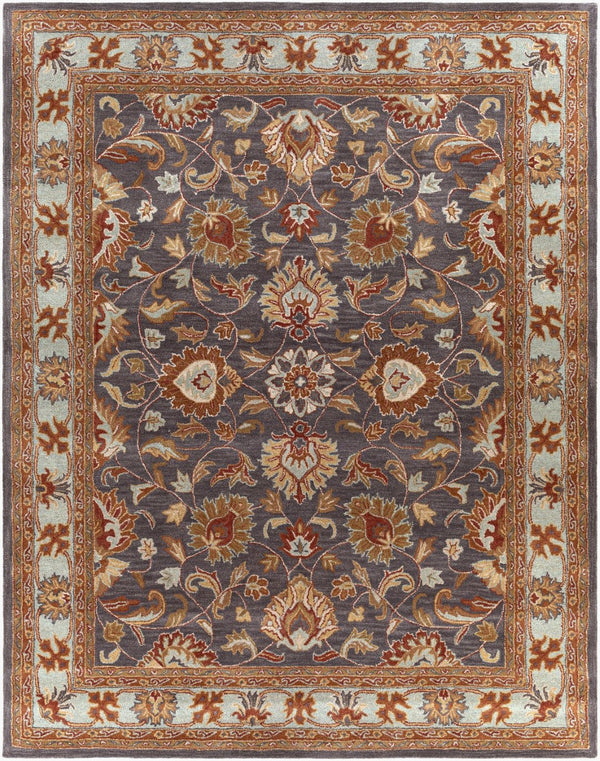Livabliss Caesar Hand Tufted Wool Area Rug Updated Traditional Pattern for Living and Dining Rooms Charcoal, Slate 7'6" x 9'6" CAE1004-7696