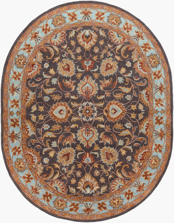 Livabliss Caesar Hand Tufted Wool Area Rug Updated Traditional Pattern for Living and Dining Rooms Charcoal, Slate 8' x 10' CAE1004-810OV