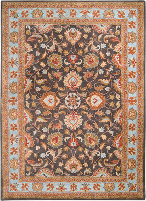 Livabliss Caesar Hand Tufted Wool Area Rug Updated Traditional Pattern for Living and Dining Rooms Charcoal, Slate 8' x 11' CAE1004-811