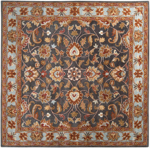 Livabliss Caesar Hand Tufted Wool Area Rug Updated Traditional Pattern for Living and Dining Rooms Charcoal, Slate 4' x 4' Square CAE1004-4SQ