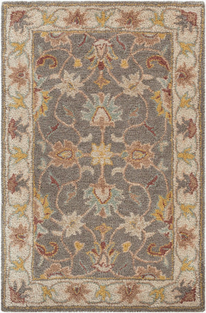 Livabliss Caesar Hand Tufted Wool Area Rug for Formal Living Dining and Bedroom Spaces Charcoal, Taupe 2' x 3' CAE1005-23