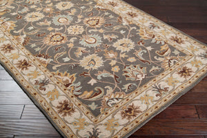 Livabliss Caesar Hand Tufted Wool Area Rug for Formal Living Dining and Bedroom Spaces Charcoal, Taupe 9'9" x 9'9" Square CAE1005-99SQ