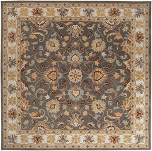 Livabliss Caesar Hand Tufted Wool Area Rug for Formal Living Dining and Bedroom Spaces Charcoal, Taupe 9'9" x 9'9" Square CAE1005-99SQ
