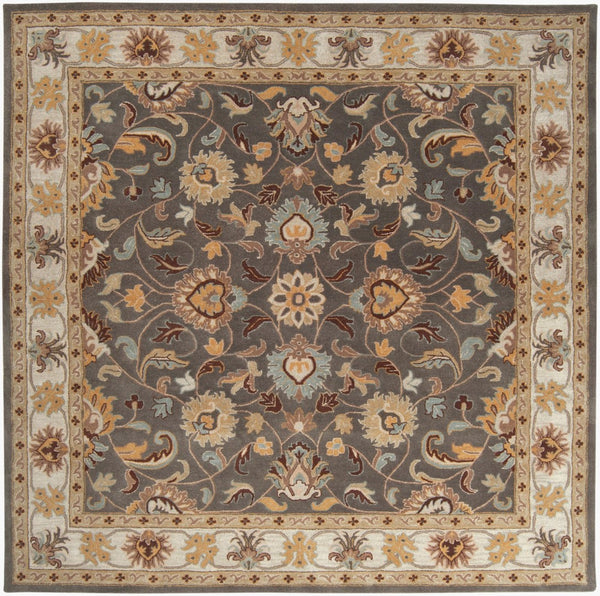 Livabliss Caesar Hand Tufted Wool Area Rug for Formal Living Dining and Bedroom Spaces Charcoal, Taupe 9'9" x 9'9" Square CAE1005-99SQ