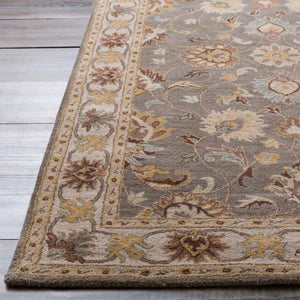 Livabliss Caesar Hand Tufted Wool Area Rug for Formal Living Dining and Bedroom Spaces Charcoal, Taupe 9'9" x 9'9" Square CAE1005-99SQ