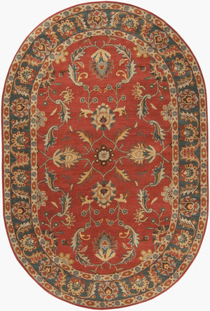 Livabliss Caesar Hand Tufted Wool Area Rug Artisan Crafted for Living Dining or Bedroom Spaces Navy, Taupe 6' x 9' Oval CAE1007-69OV
