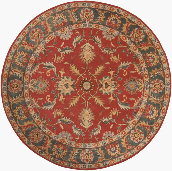 Livabliss Caesar Hand Tufted Wool Area Rug Artisan Crafted for Living Dining or Bedroom Spaces Navy, Taupe 8' x 8' Round CAE1007-8RD