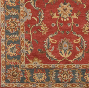 Livabliss Caesar Hand Tufted Wool Area Rug Artisan Crafted for Living Dining or Bedroom Spaces Navy, Taupe 5' x 8' CAE1007-58