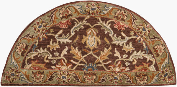 Livabliss Caesar Hand Tufted Wool Area Rug Traditional Pattern for Large Living Dining Spaces Dark Brown, Oli 2' x 4' CAE1009-24HM