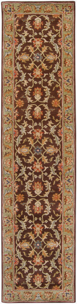 Livabliss Caesar Hand Tufted Wool Area Rug Traditional Pattern for Large Living Dining Spaces Dark Brown, Oli 3' x 12' CAE1009-312