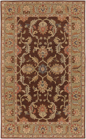 Livabliss Caesar Hand Tufted Wool Area Rug Traditional Pattern for Large Living Dining Spaces Dark Brown, Oli 9' x 12' CAE1009-912