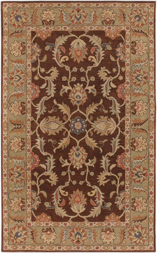 Livabliss Caesar Hand Tufted Wool Area Rug Traditional Pattern for Large Living Dining Spaces Dark Brown, Oli 9' x 12' CAE1009-912