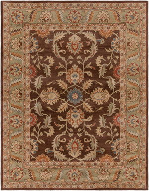 Livabliss Caesar Hand Tufted Wool Area Rug Traditional Pattern for Large Living Dining Spaces Dark Brown, Oli 7'6" x 9'6" CAE1009-7696