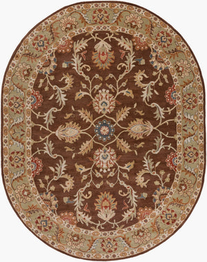 Livabliss Caesar Hand Tufted Wool Area Rug Traditional Pattern for Large Living Dining Spaces Dark Brown, Oli 8' x 10' CAE1009-810OV