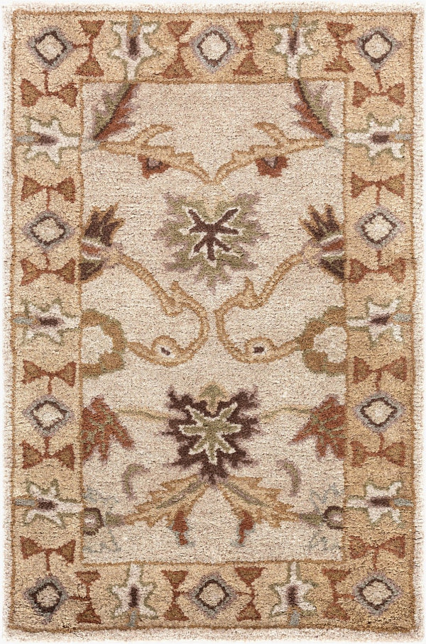 Livabliss Caesar Hand Tufted Wool Area Rug Traditional Pattern for Large Living Dining Rooms Light Beige, Ta 2' x 3' CAE1010-23