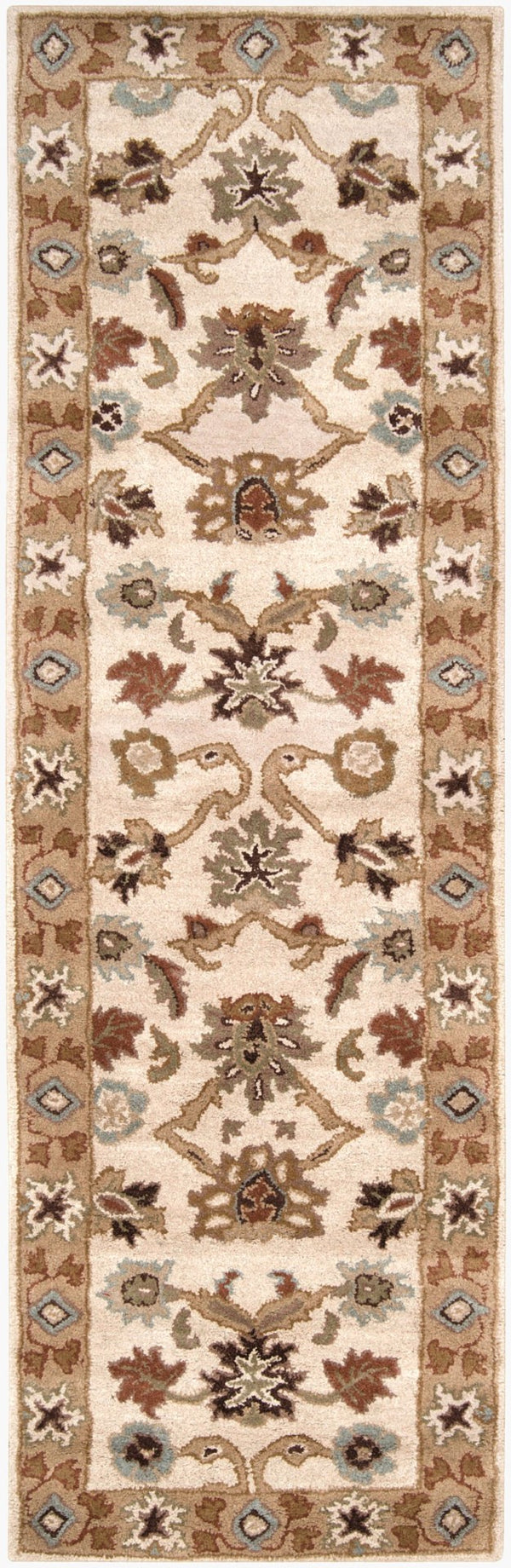 Livabliss Caesar Hand Tufted Wool Area Rug Traditional Pattern for Large Living Dining Rooms Light Beige, Ta 2'6" x 8' CAE1010-268
