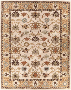 Livabliss Caesar Hand Tufted Wool Area Rug Traditional Pattern for Large Living Dining Rooms Light Beige, Ta 7'6" x 9'6" CAE1010-7696