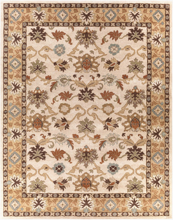 Livabliss Caesar Hand Tufted Wool Area Rug Traditional Pattern for Large Living Dining Rooms Light Beige, Ta 7'6" x 9'6" CAE1010-7696