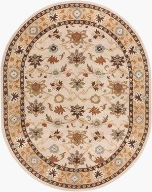 Livabliss Caesar Hand Tufted Wool Area Rug Traditional Pattern for Large Living Dining Rooms Light Beige, Ta 8' x 10' CAE1010-810OV