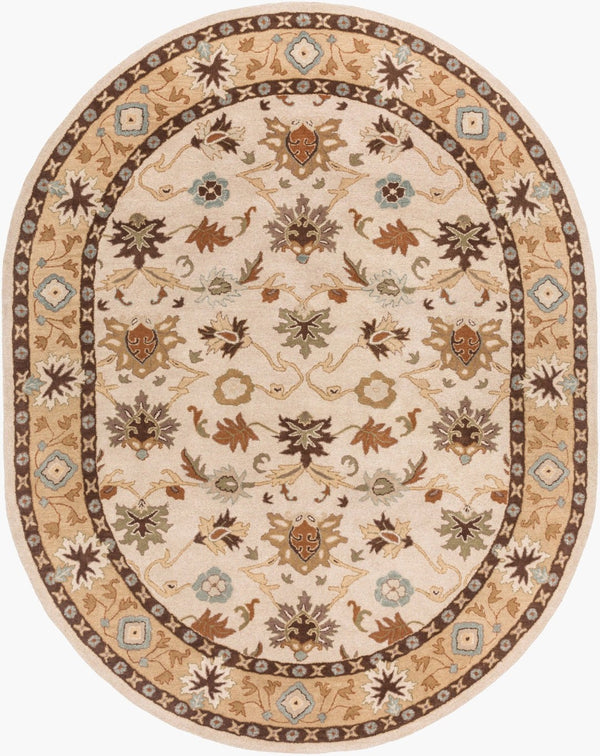 Livabliss Caesar Hand Tufted Wool Area Rug Traditional Pattern for Large Living Dining Rooms Light Beige, Ta 8' x 10' CAE1010-810OV