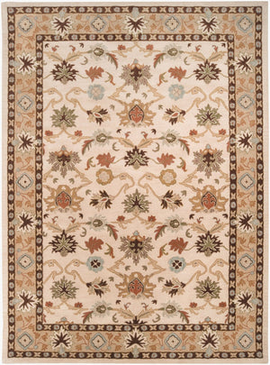Livabliss Caesar Hand Tufted Wool Area Rug Traditional Pattern for Large Living Dining Rooms Light Beige, Ta 8' x 11' CAE1010-811