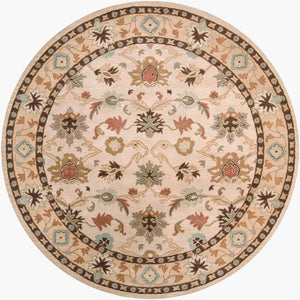 Livabliss Caesar Hand Tufted Wool Area Rug Traditional Pattern for Large Living Dining Rooms Light Beige, Ta 8' x 8' Round CAE1010-8RD