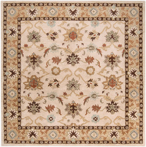 Livabliss Caesar Hand Tufted Wool Area Rug Traditional Pattern for Large Living Dining Rooms Light Beige, Ta 6' x 6' Square CAE1010-6SQ