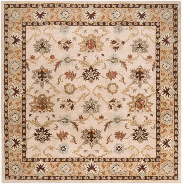 Livabliss Caesar Hand Tufted Wool Area Rug Traditional Pattern for Large Living Dining Rooms Light Beige, Ta 6' x 6' Square CAE1010-6SQ