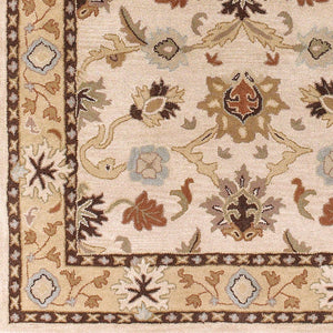 Livabliss Caesar Hand Tufted Wool Area Rug Traditional Pattern for Large Living Dining Rooms Light Beige, Ta 6' x 9' Oval CAE1010-69OV