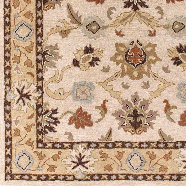 Livabliss Caesar Hand Tufted Wool Area Rug Traditional Pattern for Large Living Dining Rooms Light Beige, Ta 6' x 9' Oval CAE1010-69OV
