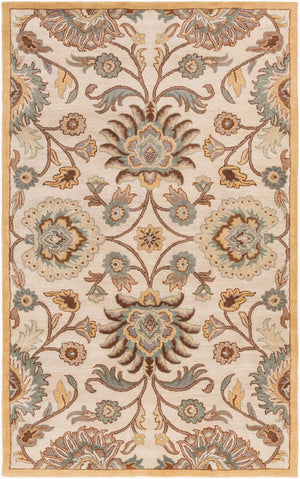 Livabliss Caesar Hand Tufted Wool Area Rug Traditional Pattern for Formal Living Dining Rooms Dark Brown, Med 5' x 8' CAE1012-58