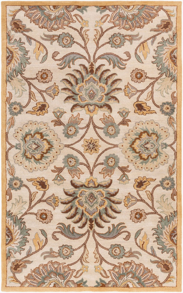 Livabliss Caesar Hand Tufted Wool Area Rug Traditional Pattern for Formal Living Dining Rooms Dark Brown, Med 5' x 8' CAE1012-58