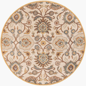 Livabliss Caesar Hand Tufted Wool Area Rug Traditional Pattern for Formal Living Dining Rooms Dark Brown, Med 9'9" x 9'9" Round CAE1012-99RD