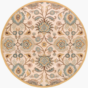 Livabliss Caesar Hand Tufted Wool Area Rug Traditional Pattern for Formal Living Dining Rooms Dark Brown, Med 8' x 8' Round CAE1012-8RD
