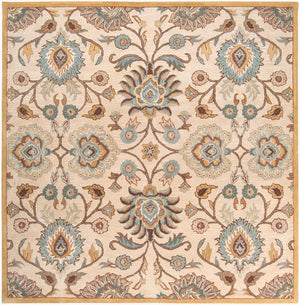 Livabliss Caesar Hand Tufted Wool Area Rug Traditional Pattern for Formal Living Dining Rooms Dark Brown, Med 9'9" x 9'9" Square CAE1012-99SQ