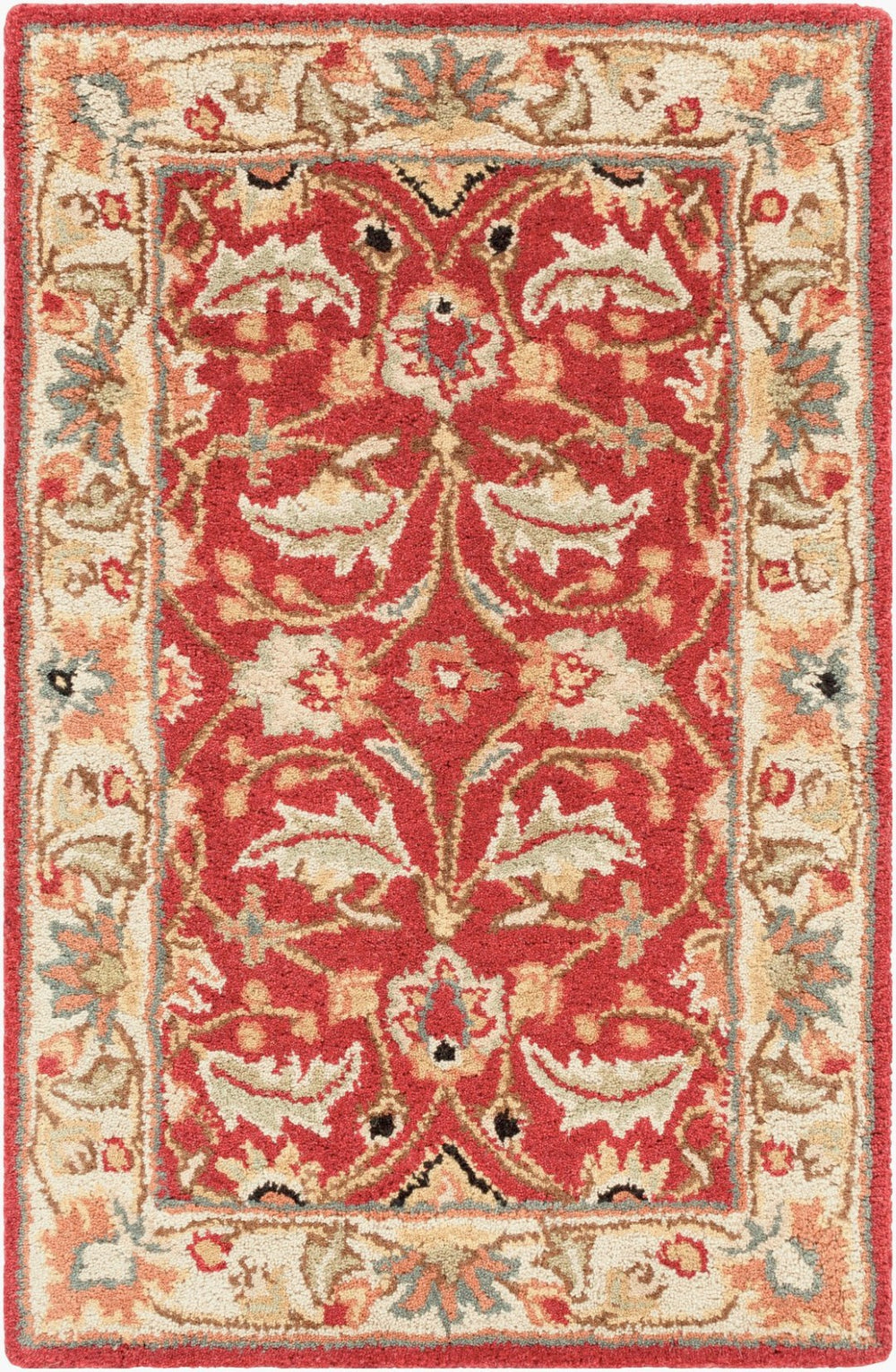 Livabliss Caesar Hand Tufted Wool Area Rug Crafted in India for Classic Living Spaces Rust, Light Gra 2' x 3' CAE1022-23