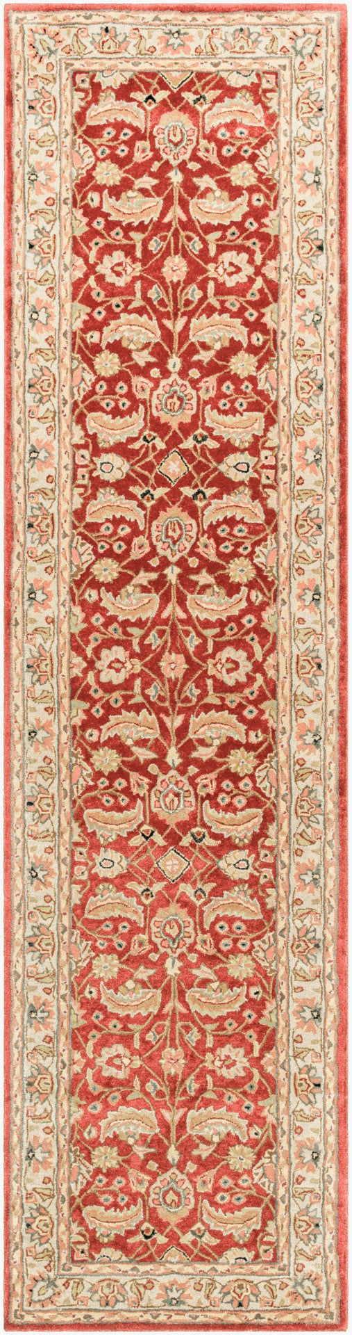 Livabliss Caesar Hand Tufted Wool Area Rug Crafted in India for Classic Living Spaces Rust, Light Gra 3' x 12' CAE1022-312