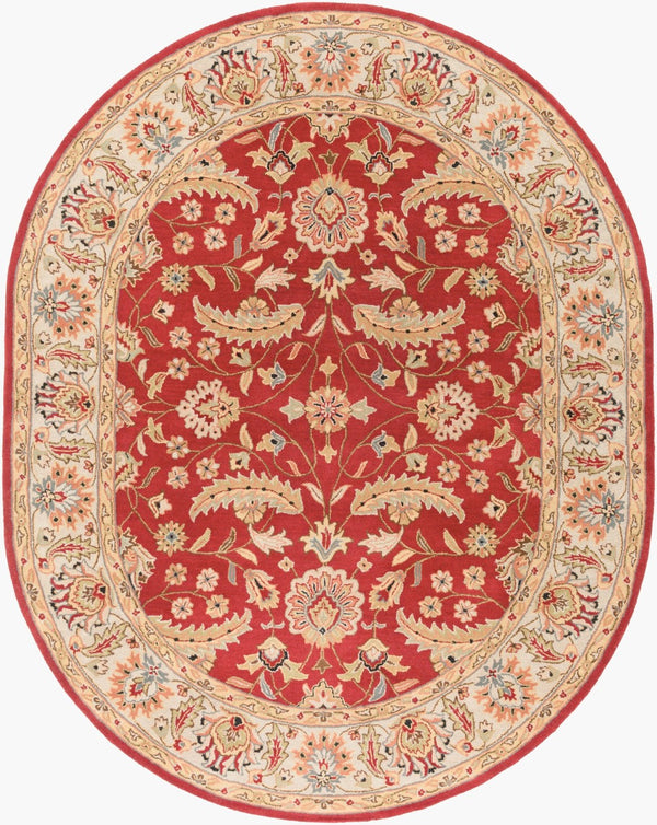 Livabliss Caesar Hand Tufted Wool Area Rug Crafted in India for Classic Living Spaces Rust, Light Gra 8' x 10' CAE1022-810OV